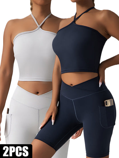 2 Pieces Sports Bra Athletic Running Sports Bra