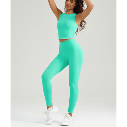 Running High Waist Workout Tights Two-piece Set