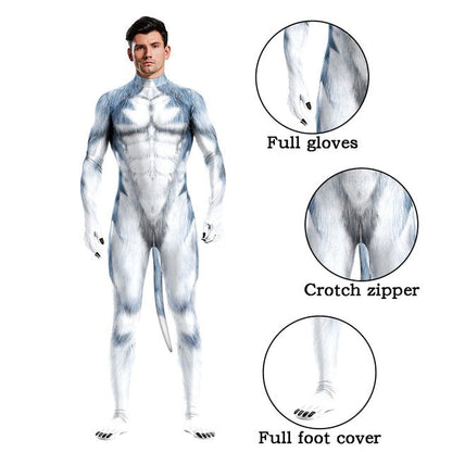 Halloween Bodysuits Zentai With Tail Animal Husky - Slim&Shine