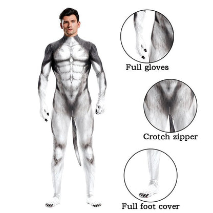 Halloween Bodysuits Zentai With Tail Animal Husky - Slim&Shine