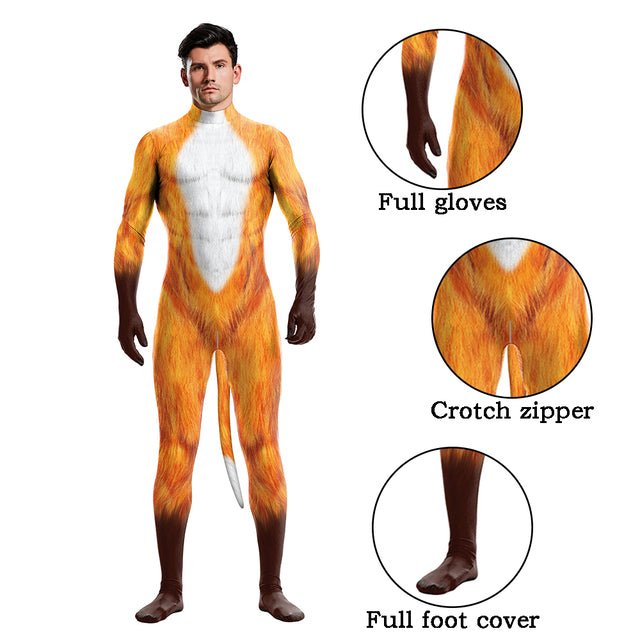 Halloween Bodysuits Zentai With Tail Animal Husky - Slim&Shine
