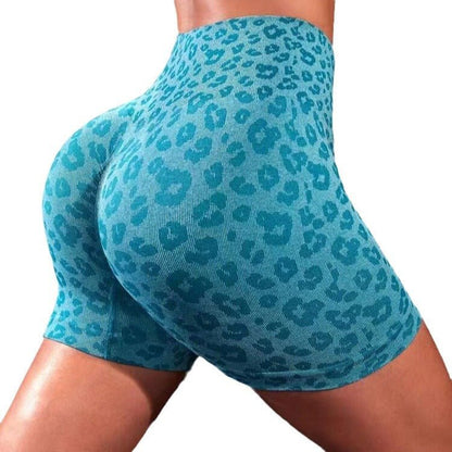 High Waist Leopard - print Shorts Fitness Yoga Shorts - Slim&Shine