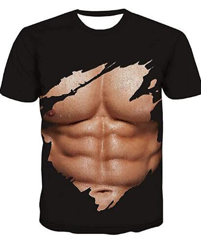 Men's Crew Neck Muscle Funny Short Sleeve T-Shirt - Slim&Shine