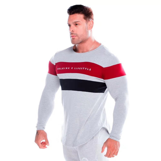 Muscle Brothers Sports T-shirt Men's Long - sleeved Fitness Top Bottoming Shirt - Slim&Shine