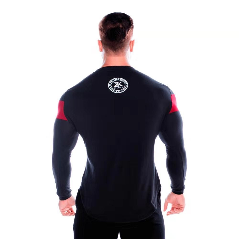 Muscle Brothers Sports T-shirt Men's Long - sleeved Fitness Top Bottoming Shirt - Slim&Shine