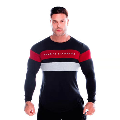 Muscle Brothers Sports T-shirt Men's Long - sleeved Fitness Top Bottoming Shirt - Slim&Shine