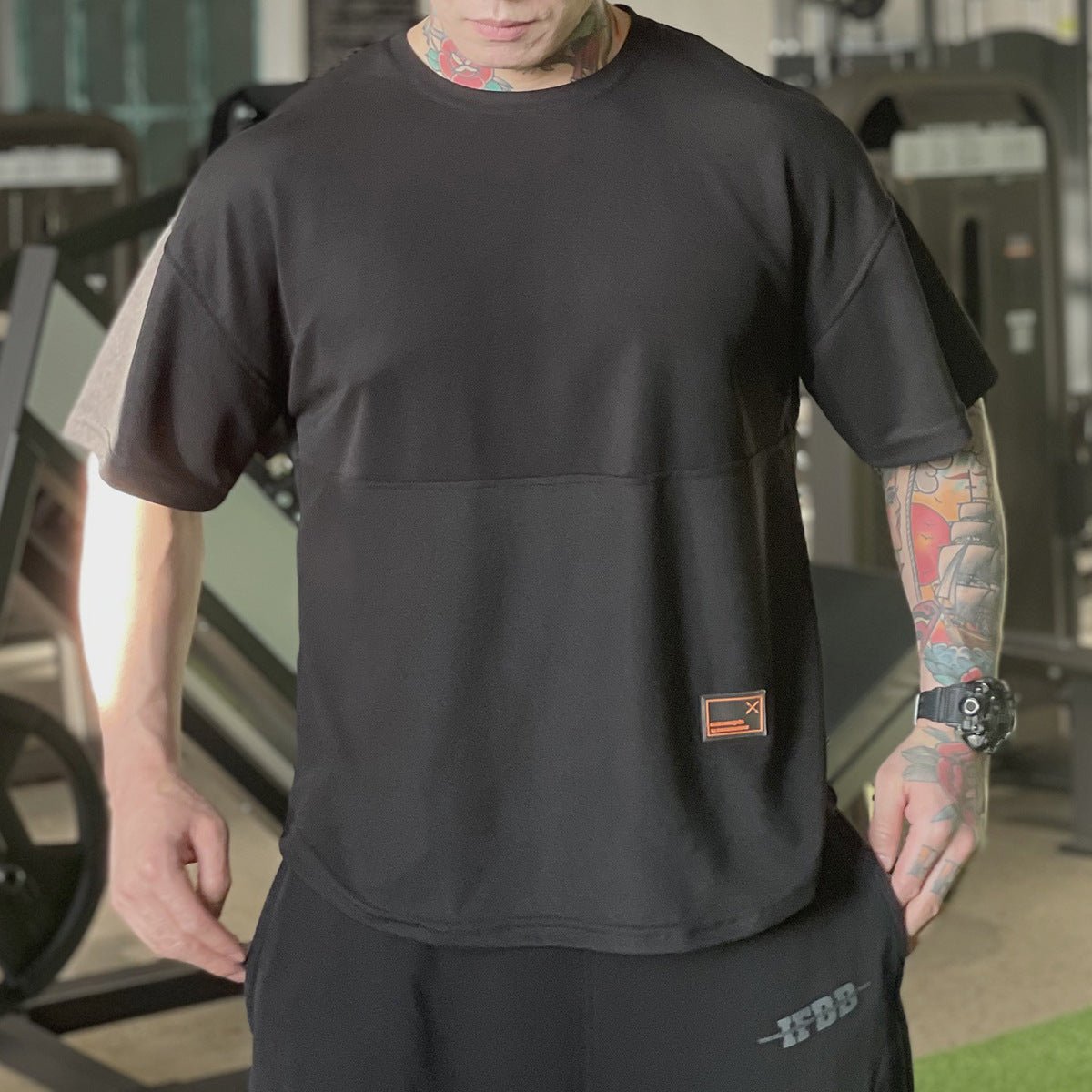 Muscle Fitness Shirt Men's Sports Short Sleeve Loose Breathable T-shirt - Slim&Shine