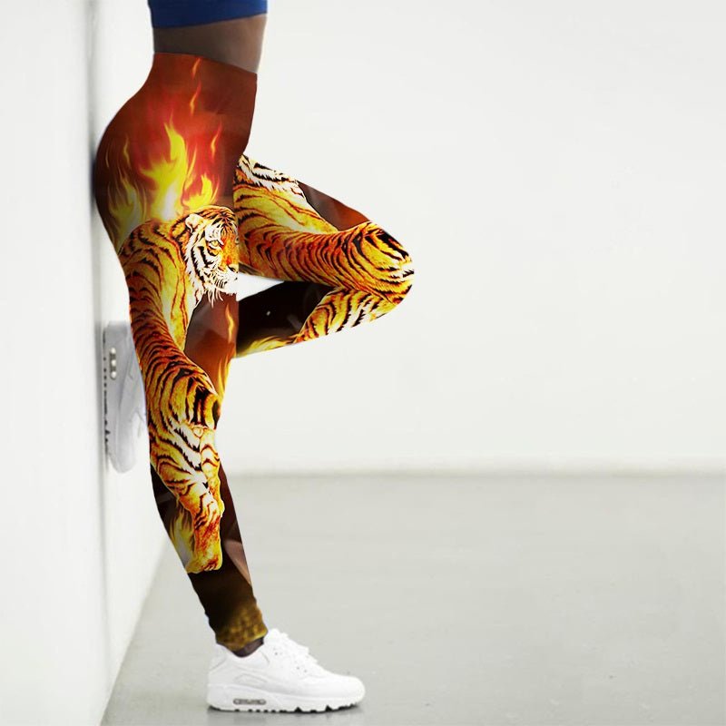 Printed Animal Bodysuit Yoga Pants Gym Wear - Slim&Shine