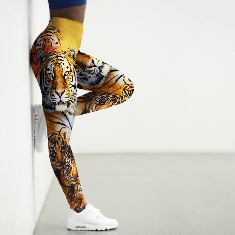 Printed Animal Bodysuit Yoga Pants Gym Wear - Slim&Shine