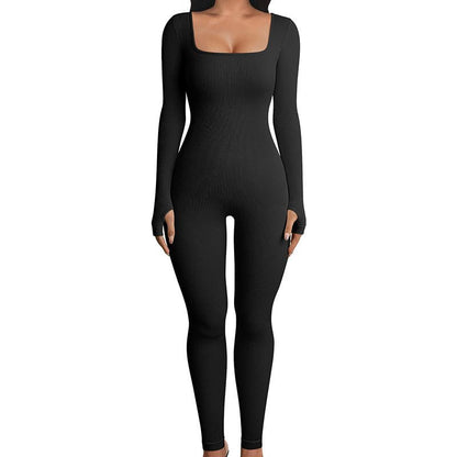 Seamless Double - layer Jumpsuit Long - sleeved Body Shaper Hip Lifting Yoga Jumpsuit Sports Jumpsuit Bodysuits - Slim&Shine