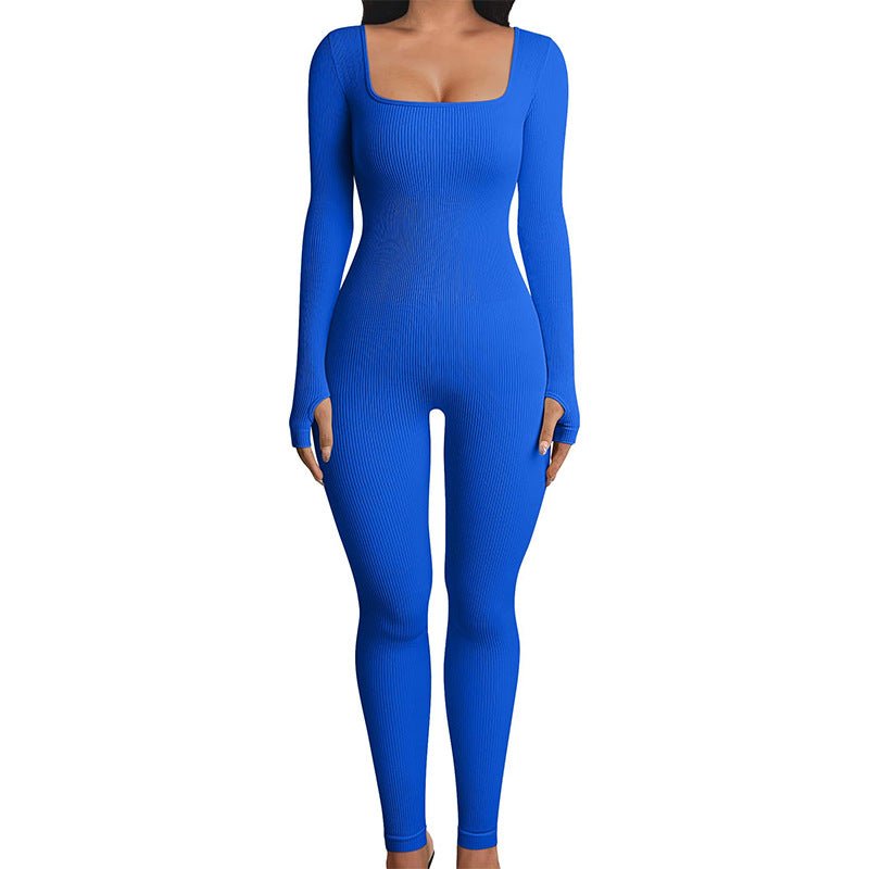 Seamless Double - layer Jumpsuit Long - sleeved Body Shaper Hip Lifting Yoga Jumpsuit Sports Jumpsuit Bodysuits - Slim&Shine