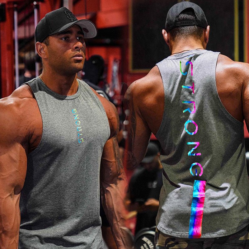 Sports Vest Muscle Fitness Brother Loose Cotton Sleeveless Shirt - Slim&Shine