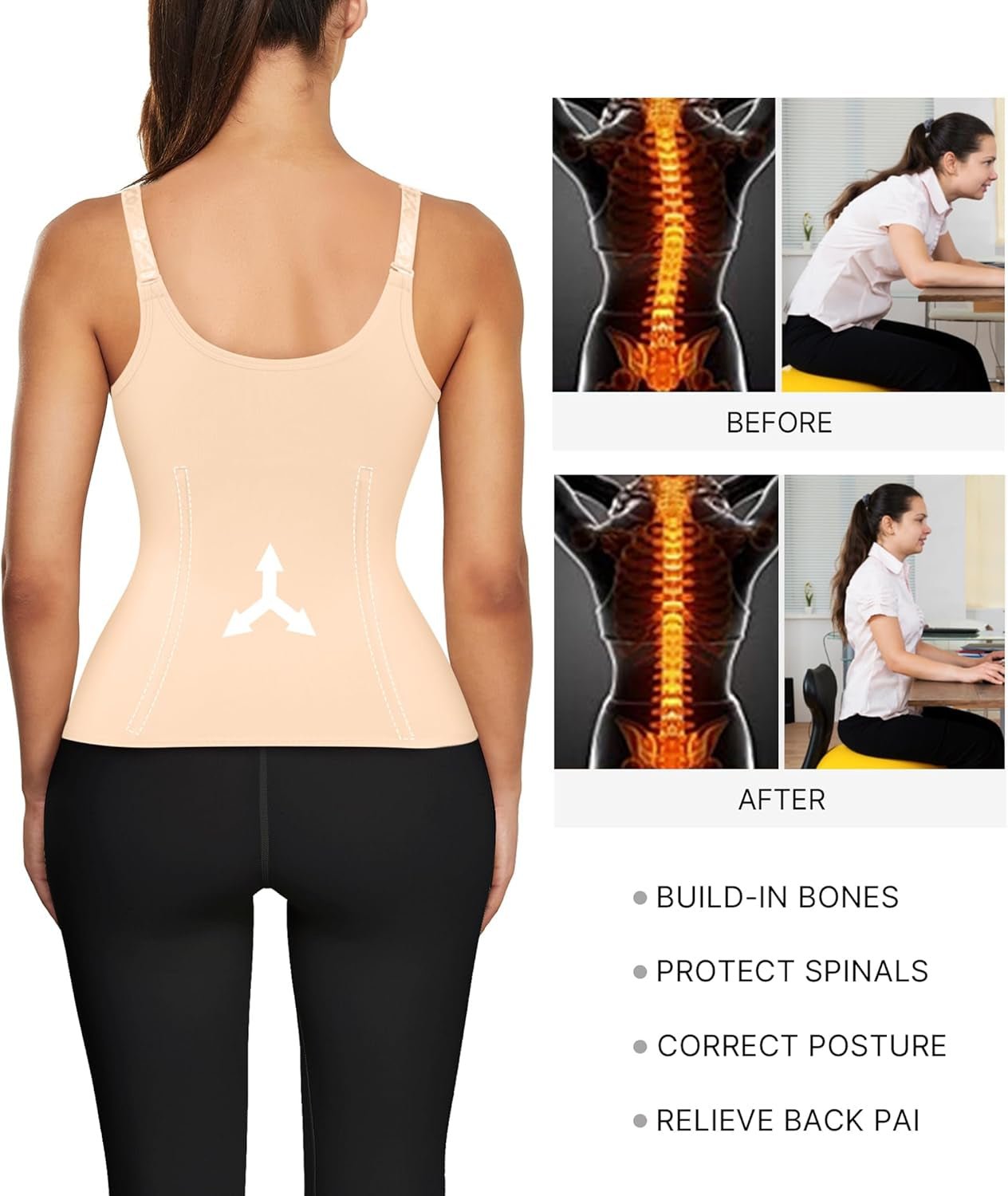 Waist Trainer for Women Corset Shapewear with Zipper - Slim&Shine