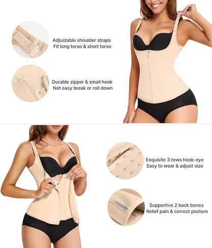 Waist Trainer for Women Corset Shapewear with Zipper - Slim&Shine