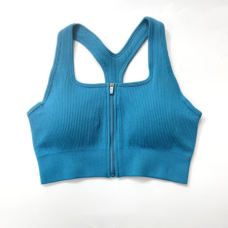 Zip Sports Top Tight Sports Bra - Slim&Shine