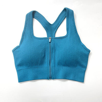 Zip Sports Top Tight Sports Bra - Slim&Shine