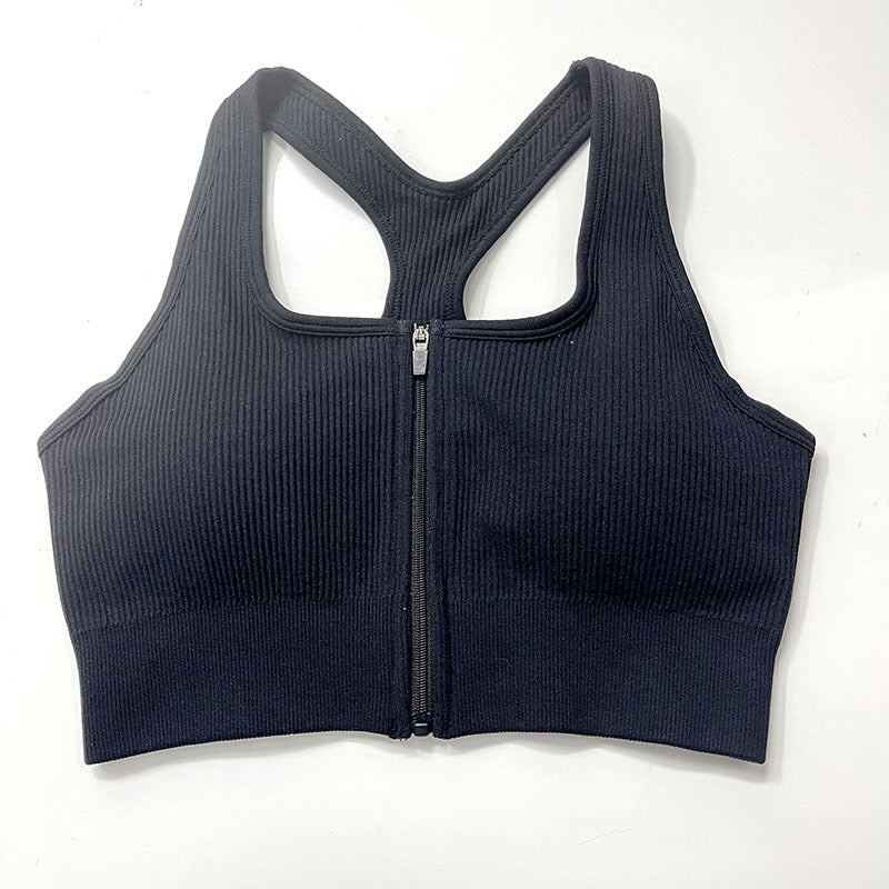 Zip Sports Top Tight Sports Bra - Slim&Shine