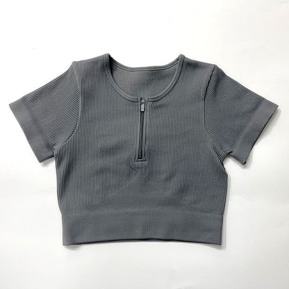 Zip Sports Top Tight Sports Bra - Slim&Shine